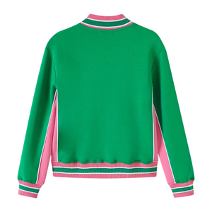 Chaqueta Deportiva AKA Green Air Tech Fleece, Chaqueta Deportiva con Cierre Completo en Verde y Rosa, Ropa Deportiva para Mujer - Product Image 5