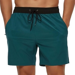 Shorts de Baño Deportivos para Hombre, Diseño Moderno, Estilo Urbano, con Tela Elástica de Poliéster y Algodón, Protección Anti-UV, Estampados - Product Image 3