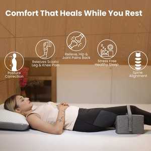 Oreiller orthopédique en mousse à mémoire de forme pour dormeurs latéraux Ceinture repose-jambes en forme de H Contour portable Soulagement de la douleur sciatique pour le camping - Product Image 6