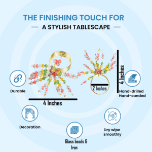 แหวนผ้าเช็ดปากทำมือแหวนผ้าเช็ดปากแฟนซีลูกปัดคริสต์มาส - Product Image 2