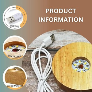 Lampe de nuit en cristal de la Voie lactée écologique avec globe en verre LED, alimentée par USB, base en bois, lampe de table pour chambre à coucher, bureau - Product Image 2