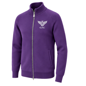 Cardigan en maille pour homme à col montant zippé, manches longues, poignets et ourlet côtelés, veste pull violette avec poche latérale, coupe classique pour homme - Product Image 3