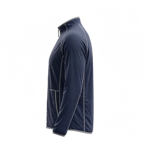 Veste de sport décontractée coupe-vent bleu roi pour homme, col rabattu, fermeture à bouton unique, coupe régulière, pour l'automne, couleur unie, devant délavé - Product Image 5