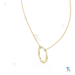 จี้เพชรทรงบริลเลียนท์คัท สร้อยคอทองคำแท้ 14K 18K ดีไซน์หรูหรา สำหรับผู้หญิง เหมาะสำหรับงานแต่งงาน งานหมั้น สไตล์ร่วมสมัย - Product Image 2