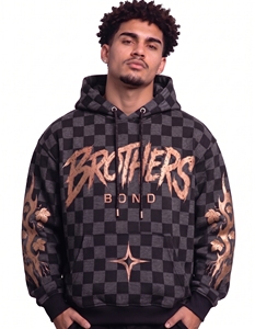 Sweat à capuche épais en molleton 100% coton gris anthracite vintage avec imprimé crânes délavé à l'acide, graphique personnalisé, streetwear hip-hop - Product Image 5