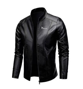 <b>Leather</b> Quilted Motorcycle-style Men's <b>Jackets</b> New High Quality Classic Biker Motorcycle Pu Faux <b>Blazer</b> Slim Fit Windproof Black - Product Image 1