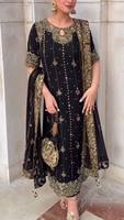 Salwar Kameez moderne en faux georgette pour femme, idéal pour les mariages et les fêtes d'été, longueur genou, en matériaux recyclés, protection solaire, séchage rapide