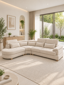 Sofá para Sala de Estar Montecarlo Ivory de Emerald Sofa con Reposacabezas Ajustable para Hotel, Villa, Oficina, Salón, Sofá en Forma de L Personalizado - Product Image 5