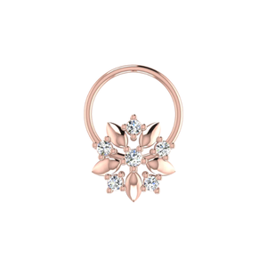 AJRETAIL - Joyería Fina para Mujer, Diseño Royal Nova, Oro de 14K, Certificado GIA, Piercing de Nariz con Flor de Diamante Natural de 0.05ct - Product Image 2