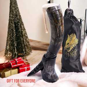 Soporte para Cuerno de Beber Hecho a Mano de Alta Calidad, Ecológico, Pulido y Duradero, 100% Cuerno Natural, Estilo Vikingo Medieval India Love - Product Image 3