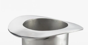 Cubo de Vino de Aluminio Fundido Personalizado con Diseño de Sombrero de Copa, Enfriador de Bebidas Plateado Pulido Creativo, Suministros de Vajilla para Eventos y Catering - Product Image 5