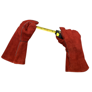 Leather Safety Gloves Elbow Length Thermal Protection Unlined Plain Style Outdoor Winter Use welding gloves - Product Image 3