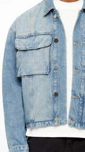 Chaquetas y Abrigos de Mezclilla Tejida 100% Algodón para Hombre, Personalizables, a la Moda, Casuales, Clásicos, Ecológicos, Resistentes al Viento, con Estilo Moderno - Product Image 3