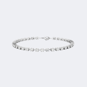 2.35CTW Round Bar-<b>Set</b> Diamond Line Bracelet - Product Image 5