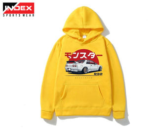 Felpa con Cappuccio Blu Navy da Uomo INDEX, Stampa Auto R32, Casual in Pile con Tasca Frontale, Abbigliamento Autunnale - Product Image 4