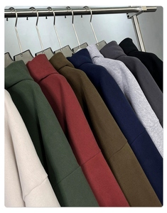 ผู้ผลิตเสื้อผ้า รับสกรีนเสื้อฮู้ดดี้แบบครอป 430gsm ไม่มีกระเป๋า เสื้อผ้าสตรีทแวร์ผู้ชาย ตัวอย่างเสื้อฮู้ดดี้เรียบๆ ปากีสถาน - Product Image 3