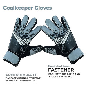 Nouveaux gants de gardien de but de football professionnels Liao, cuir de haute qualité, doigts entièrement protégés, antidérapants, respirants, fermeture à lacets, pour adultes - Product Image 2