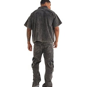 Pantalon de jogging pour homme, coupe ample, multi-poches, design confortable et tendance, délavé à l'acide, grande taille, 100% imperméable - Product Image 5