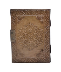 Charcoal Travel Regular Leather Journal Peacock Handmade Vintage Bound Travel Antique Hand Embossed diary Personal Organiser - Product Image 2