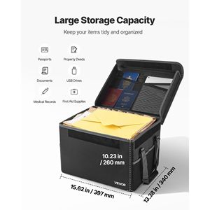 Caja Ignífuga Portátil para Documentos 1832 F, Aislada al Calor, Resistente al Agua y al Fuego, Diseño Plegable, Ahorra Espacio - Product Image 3