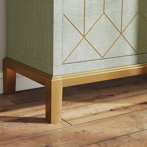 Modern 2-Door Wooden Storage Cabinet Gold Hardware <b>Sideboard</b> for Living Dining or Kitchen Accent Buffet - Product Image 6