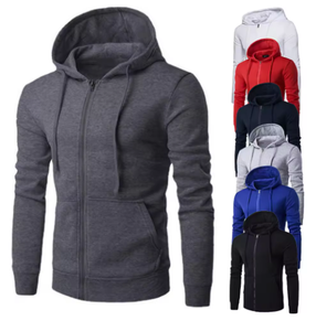 Sudadera con Capucha y Cremallera para Hombre, Corte Regular, Manga Larga, Chaqueta con Capucha, Ropa Deportiva Informal, Impermeable, Resistente al Viento, para Vacaciones - Product Image 1