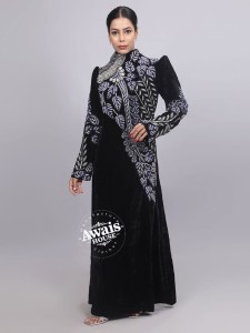 Kaftan Abaya Jubbah de Soirée Léger à Paillettes pour Femme, Style Musulman Islamique de Dubaï, Longueur Ras du Sol, Grande Taille, Col Montant, Manches Longues - Product Image 3