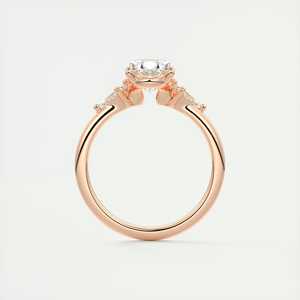 Anillo de compromiso de 2.10 ct con centro ovalado y piedras laterales en forma de cometa, en oro blanco de 14K, cultivado en laboratorio - Product Image 1