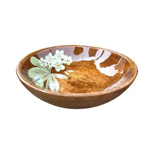 Tazón Profundo de Madera Esmaltada Ecológico |   Tazón de Ensalada de Madera Estampada de Lujo al por Mayor, Vajilla Sostenible, Tazón para Servir Frutas - Product Image 2