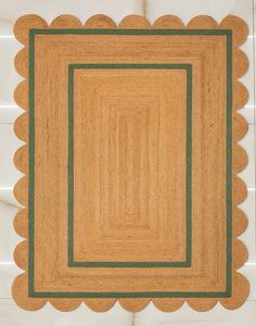 Alfombra de Yute Tejida a Mano Estilo Rústico Chic con Borde Festoneado para Decoración del Suelo - Product Image 5