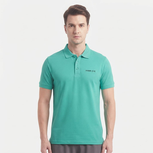 Chemises polo en coton uni de haute qualité, imprimées en usine, pour hommes, taille standard. - Product Image 4