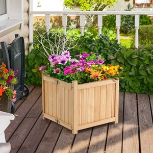 Jardinera Elevada Plegable Cuadrada para Leña con Fondo Extraíble para Macetas y Jardineras - Product Image 2