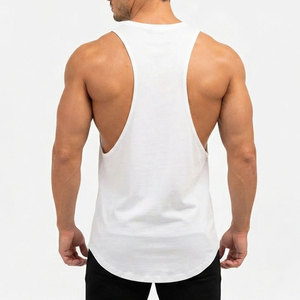 Débardeur de sport pour homme, coupe ajustée, séchage rapide, design décontracté des emmanchures, pour la musculation et la gym, 100% coton - Product Image 2