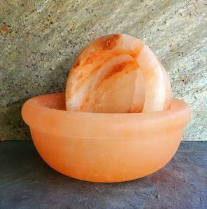 ชามเกลือหิมาลัยแกะสลักด้วยมือ ภาชนะเสิร์ฟเกลือธรรมชาติ ดีไซน์ทันสมัย สำหรับรับประทานอาหาร ใช้ในครัว โรงแรม - Product Image 3