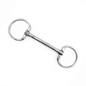 Bocado de Silla de Montar Recto de Acero Inoxidable Plateado Premium con Anillo Fijo para Entrenamiento de Equitación, Proveedor OEM - Product Image 1