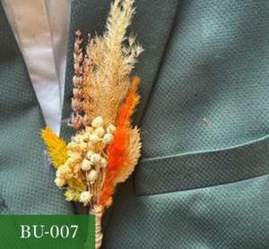 Mini Dried Flower Bouquet Straw Floral Buttonhole Realistic Long Lasting Wedding Lapel Decor - Product Image 3