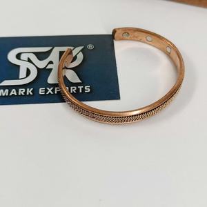 Premium Traditional Magnetic Copper Open Cuff Bangle Handmade <b>Adjustable</b> <b>Bracelet</b> Fine Braided Mesh Chain Design Lightweight - Product Image 5