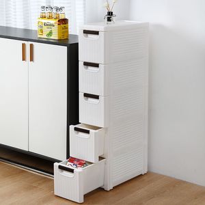 Carrello Organizzatore Sottile a 5 Ripiani con Ruote, Scaffale Portaoggetti per Bagno, Camera da Letto e Garage - Product Image 2