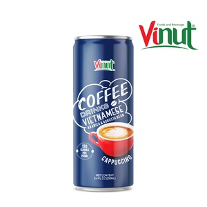 กาแฟคาเฟ่ อาราบิก้า เครื่องดื่มเย็น 250 มล. กระป๋องอะลูมิเนียม แบรนด์เวียดนาม VINUT ขายส่ง รับผลิตแบบ OEM - Product Image 6