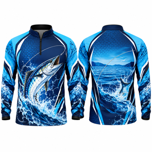 เสื้อตกปลาแขนยาวแบบกำหนดเอง เสื้อผ้ากีฬาป้องกันรังสียูวี เสื้อตกปลาประสิทธิภาพสูงสำหรับตกปลากลางแจ้งและกีฬาทางน้ำ - Product Image 2