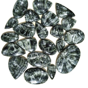 Venta al por Mayor de Hermosas Gemas Sueltas de Serafinita Natural, Corte Ovalado, Color Verde, Certificadas por IGI, en Diversos Tamaños para Joyería, 20-45mm - Product Image 2