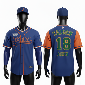 Maillot de baseball pour homme en polyester respirant 180 GSM, noir avec manches violettes et panneaux contrastants, logo d'équipe personnalisé. - Product Image 2