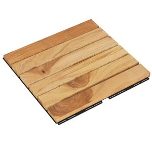 Carreaux de terrasse à motif vertical en bois massif de teck 10pcs 11.8 "x 11.8" Plancher extérieur de qualité supérieure - Product Image 3