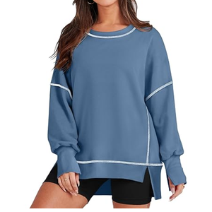 Sudaderas de Alta Calidad Estilo Hip Hop de Manga Larga con Costuras en Contraste para Mujer, Diseño de Parches en Tela de Felpa - Product Image 3