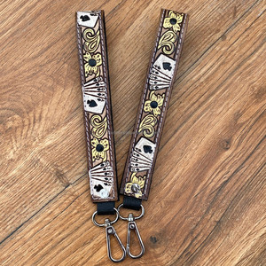 Personalización profesional, muñequera de cuero mecanizada a mano para mujer, llaveros de cuero de vaca, correa para llave, mosquetón de piel de vaca, Clip para llave - Product Image 2