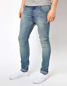 Pantalones Vaqueros Super Skinny para Hombre al por Mayor, de Alta Elasticidad, Ajustados, Casuales, en Azul y Negro, Estilo Lápiz, a la Moda - Product Image 2