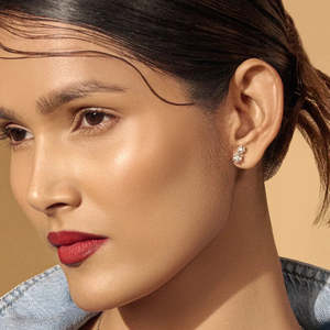 Boucles d'oreilles clous en moissanite taille ronde double pierre 6 TCW, couleur incolore VVS, or 14K, deux pierres solitaires, fermoir à vis, bijoux faits main, cadeau - Product Image 1