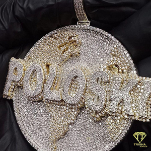Pendentif de luxe style polo ski, entièrement serti de micro-pavés de diamants, pendentif plaque nominative personnalisée Hip Hop - Product Image 5
