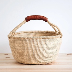 Panier en cuir marron fait main avec poignée, panier de rangement, vente en gros, écologique, fabriqué au Vietnam - Product Image 1