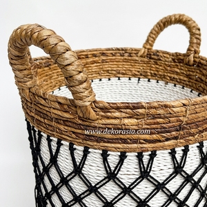 Cesta de plátano de cuerda tejida natural, ecológica y moderna, multifuncional, decorativa para el hogar, caja de almacenamiento con asa, precio al por mayor, Candy - Product Image 2